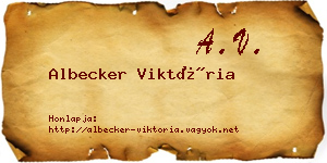 Albecker Viktória névjegykártya